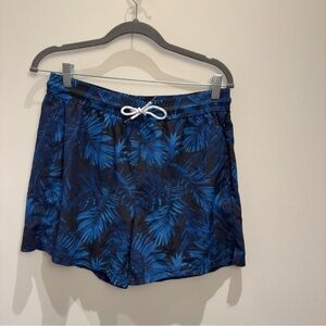 BRISIRA Tropical Blue and Black Trunks Size 34